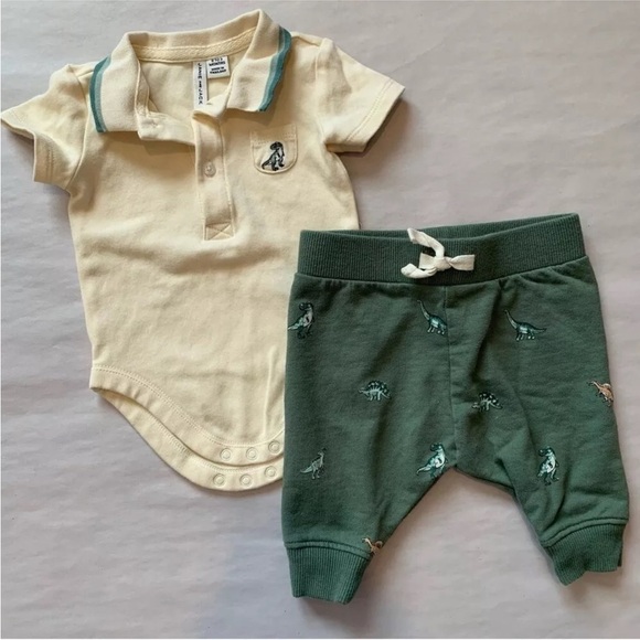 Jane and Jack Dinosaur Bodysuit and Pants Set Baby Boy - Picture 1 of 4